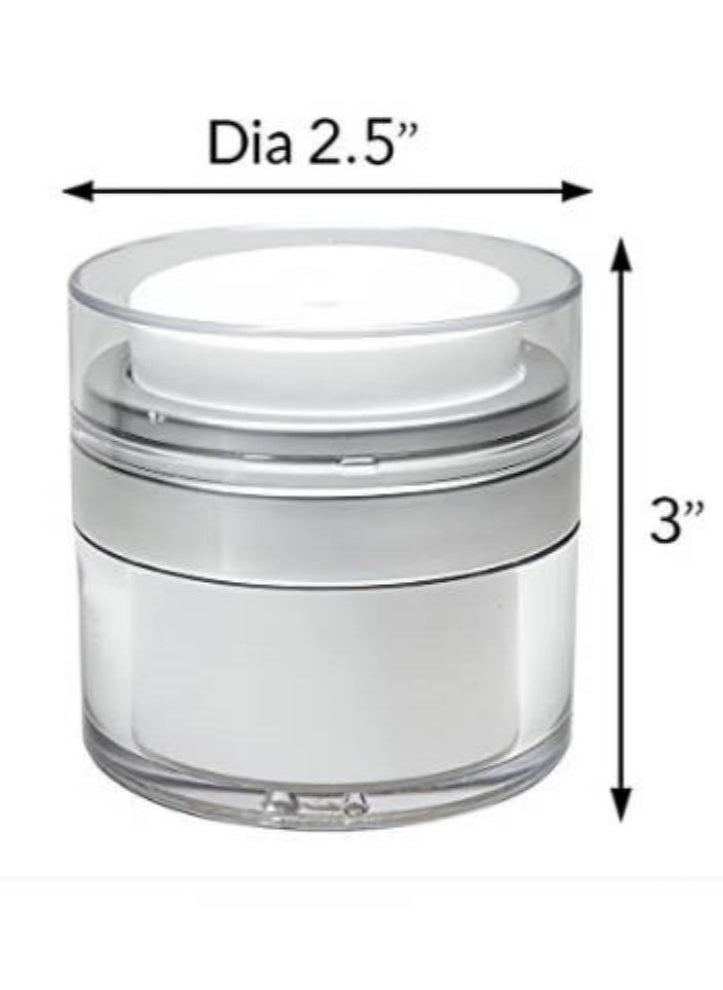 Generic - Cosmetic Cream Jar, 2 Pack 1.7 oz Airless Pump Jars Empty Acrylic Emulsions Containers with Pump, Refillable Travel Lotion Jar Bottle With Lid for Thick Moisturizer, Skincare Cream, White - Image 1