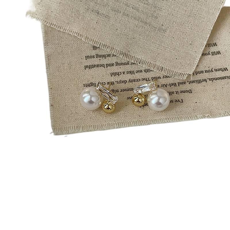 Silver Pearl Earrings with Rhinestone Detail and Lightweight Huggie Profile for Daily Wear and Elegant Styling - Senko Aura - Image 5