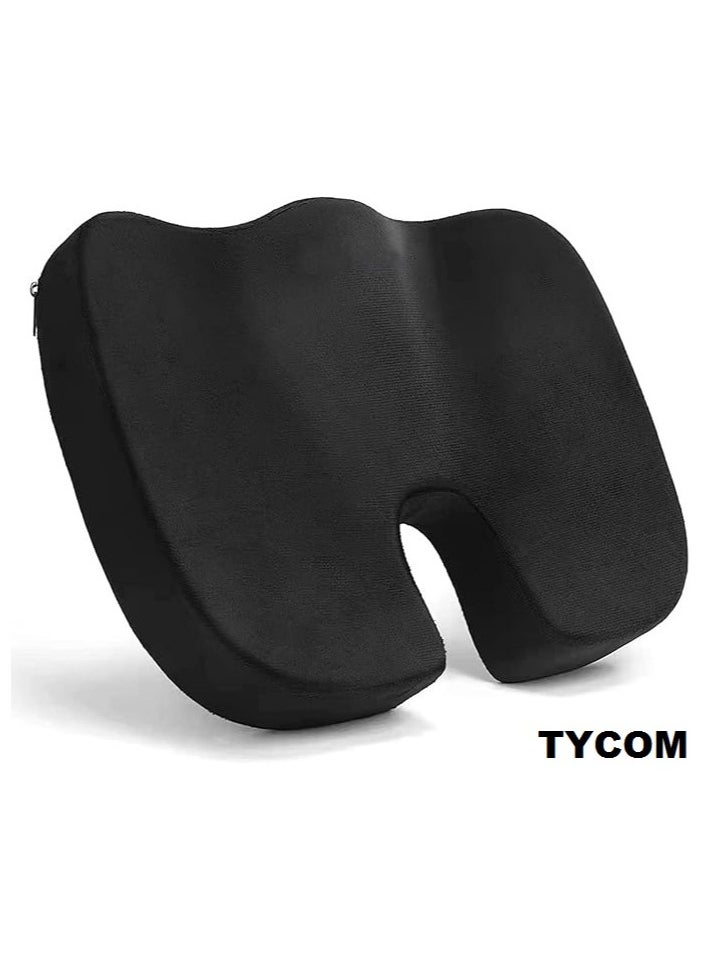 TYCOM Premium Comfort Seat Cushion Non Slip Orthopedic 100% Memory Foam Cushion for Tailbone Pain Cushion for Office Chair Car Seat Back Pain Relief  - Image 1