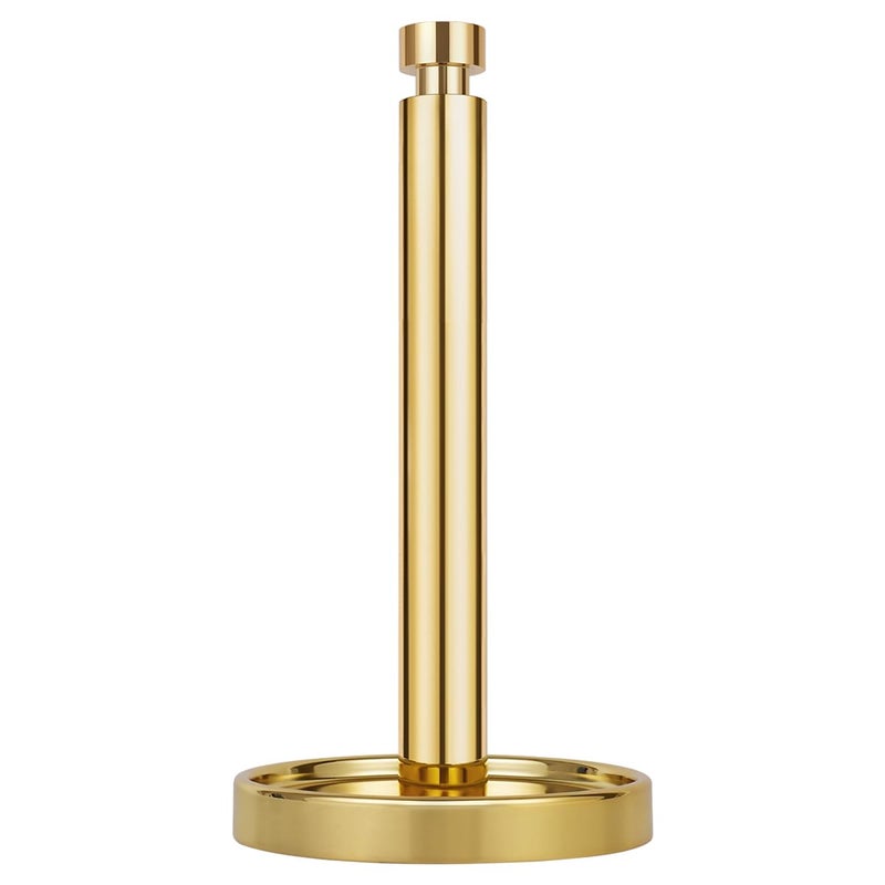 Ivilon Paper Towel Holder Stand - Steady and Easy Tear - Fits All Paper Towel Rolls - Gold Polished - Image 1