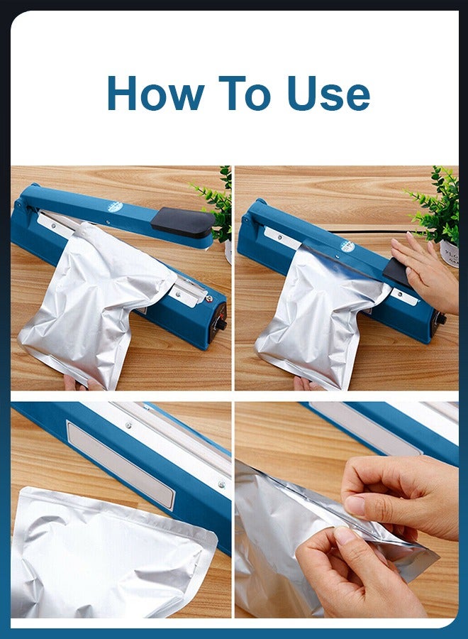 DBLEW 300mm Electric Manual Hand Impulse Heat Vacuum Food Sealer Sealing Packaging Machine For Plastic Packet Pouch Bag Polybag Packing Kitchen Seal Package Poly - Image 5