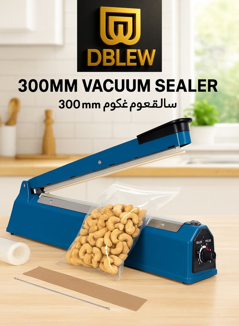 DBLEW 300mm Electric Manual Hand Impulse Heat Vacuum Food Sealer Sealing Packaging Machine For Plastic Packet Pouch Bag Polybag Packing Kitchen Seal Package Poly - Image 1