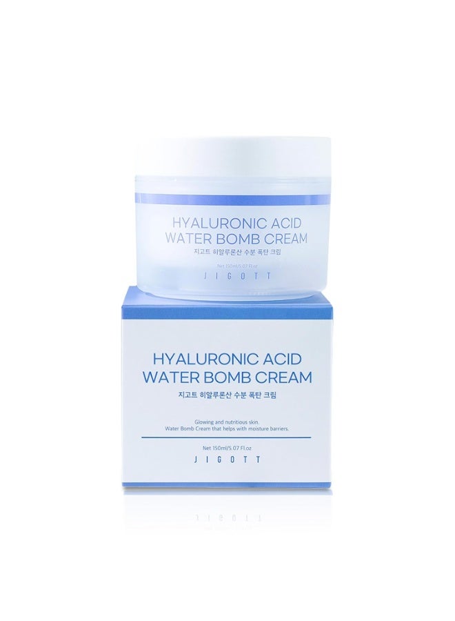 Jigott Hyaluronic Acid Water Bomb Cream Net 150 ml/5.1 fl.oz - Refreshing and Moisturizing Without Any Stickiness (Hyaluronic Acid) - Image 2