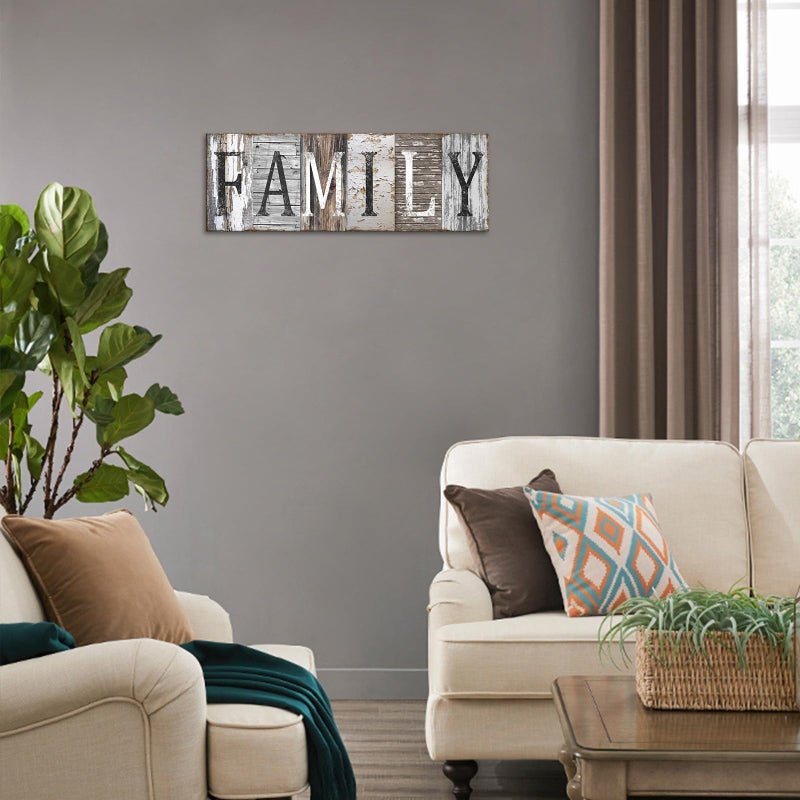 Pinetree Art Quotes Wall Art Decor, Family Decorative Signs Inspirational Motto Canvas Prints (With Solid Wood Inner Frame) (Family, 12 x 36 inch) - Image 4