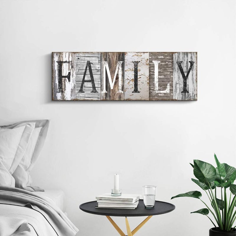 Pinetree Art Quotes Wall Art Decor, Family Decorative Signs Inspirational Motto Canvas Prints (With Solid Wood Inner Frame) (Family, 12 x 36 inch) - Image 3