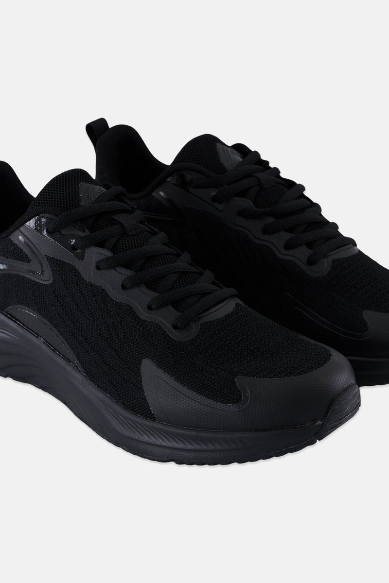 RBX Men Lace Up Light Weight Running Shoes, Black - Image 3