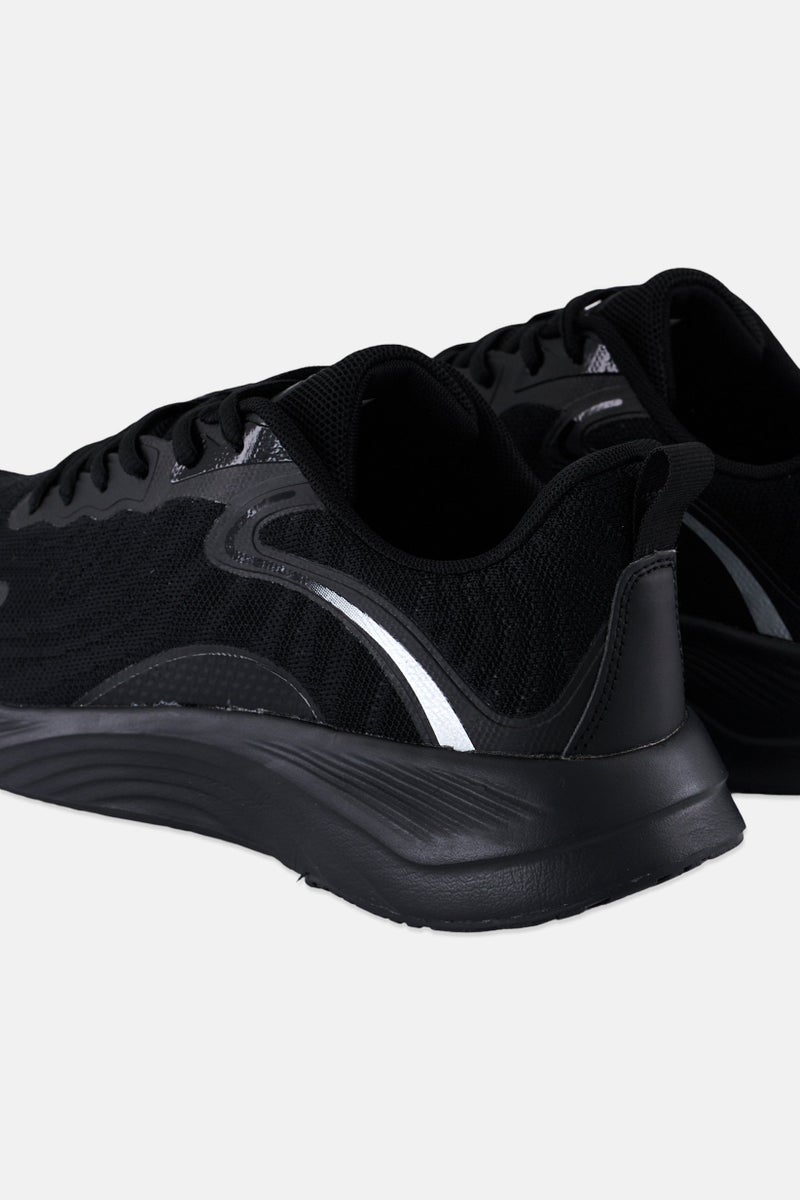 RBX Men Lace Up Light Weight Running Shoes, Black - Image 2