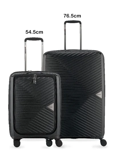 Wenger UltraLite 2 Piece 55+77cm Hardside Expandable Cabin & Check-In Luggage Trolley Set Black