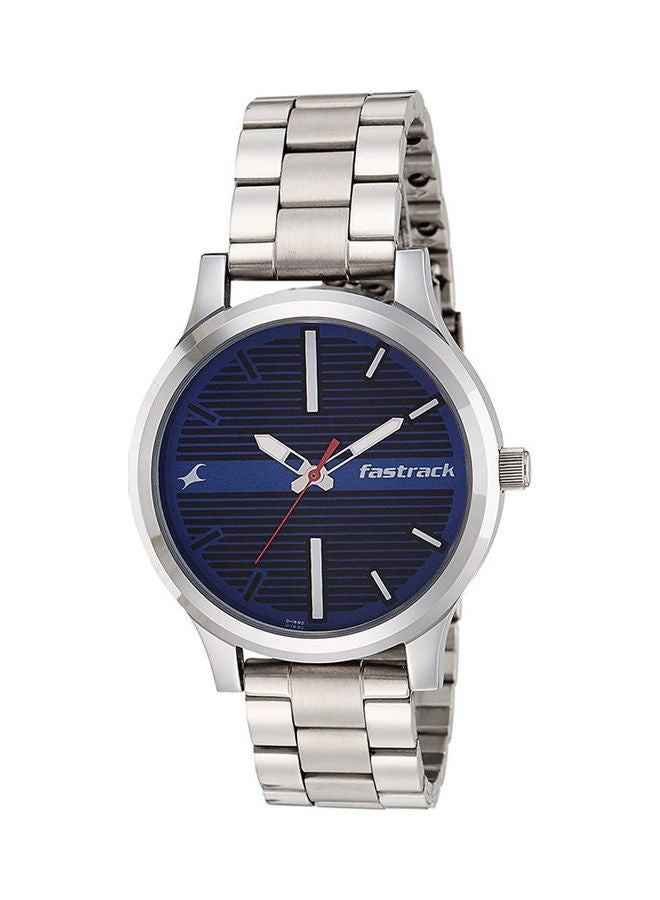 fastrack Men FUNDAMENTALS BLUE DIAL STAINLESS STEEL STRAP WATCH - Image 1