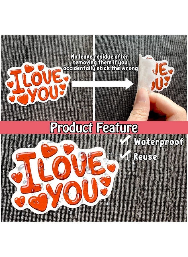 PARTYWIND Valentine'S Day Stickers Valentines Heart Stickers For Kids Teens Adults Self Adhesive Waterproof Stickers For Water Bottles/Laptop/Computer Valentines Accessories (50 Pcs) - Image 5