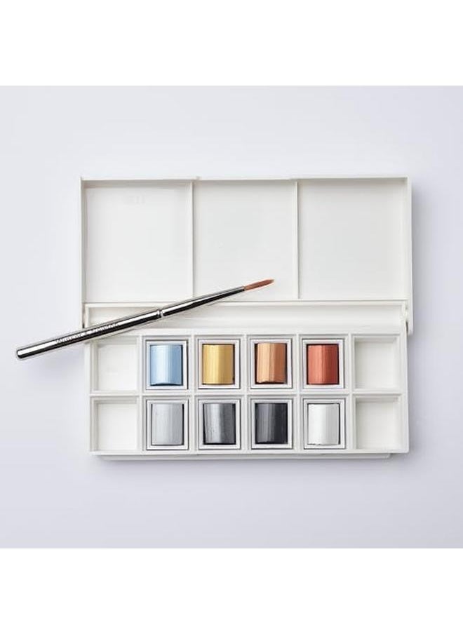 WINSOR & NEWTON Cotman Watercolour 8 Half Pan Metallic Pocket Set Watercolour Paint Studio Watercolours Vibrant High Quality Colors With Very Good Workmanship Properties  - Image 2