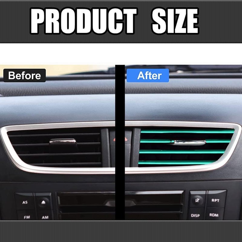 Redvant 10 Pieces Red Universal Car AC Vent Outlet Decoration Strip, Waterproof Bendable Air Vent Outlet Trim Decoration, Suitable for Most Air Vent Outlet (Green) - Image 4