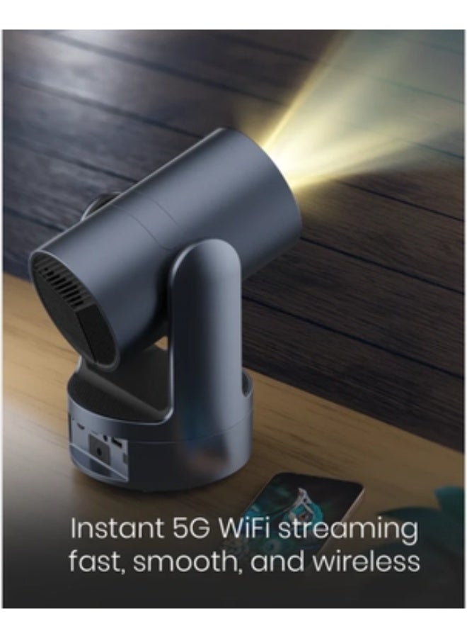 Smart Android Projector 4K Supported  1080P Native with Android OS 9.0 & 5G WiFi  260 ANSI Auto Keystone Correction Bluetooth 5.2 & Built-in Speaker 180" Display - Image 3