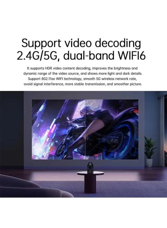 Smart Android Projector 4K Supported  1080P Native with Android OS 9.0 & 5G WiFi  260 ANSI Auto Keystone Correction Bluetooth 5.2 & Built-in Speaker 180" Display - Image 4