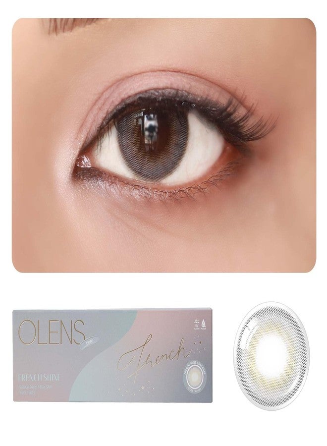 عدسات لاصقة ملونة يومية من أولينز - عدسات لاصقة ملونة للاستخدام اليومي (10 قطع) - رمادي لامع فرنسي - Image 3