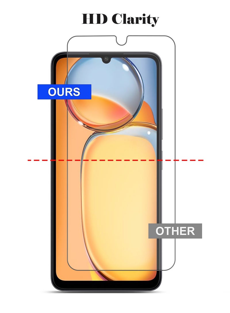 Techie 2 Pack HD Tempered Glass Screen Protector for Xiaomi Redmi 13C - Anti Reflection Anti Bubbles 9H Hardness 0.33 mm Rounded Edges Easy Installation - Image 5