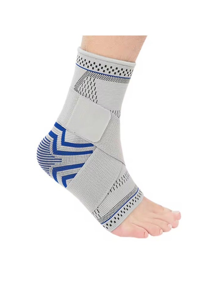 Ankle Foot Support Wrap for Sprained Ankle Weak Ankles Ligament Damage Stabilization Achilles Tendonitis Plantar Fasciitis Heel Pain Relief Adjustable Brace Ankle Compression Sleeve With Strap for Women Men Assorted Grey - Image 1