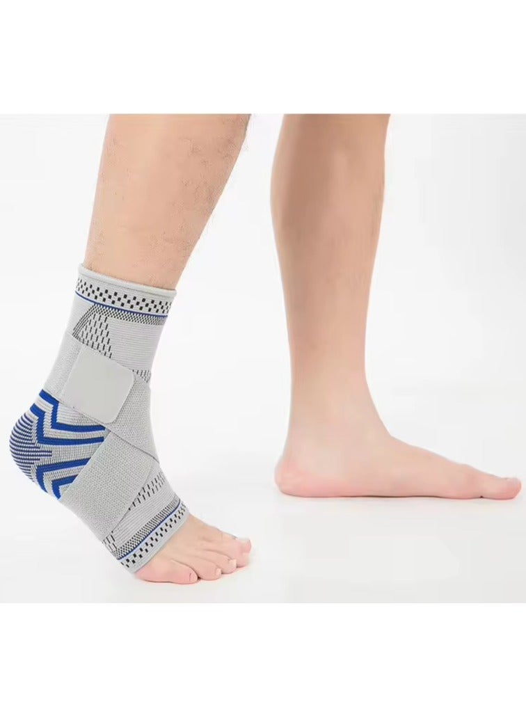 Ankle Foot Support Wrap for Sprained Ankle Weak Ankles Ligament Damage Stabilization Achilles Tendonitis Plantar Fasciitis Heel Pain Relief Adjustable Brace Ankle Compression Sleeve With Strap for Women Men Assorted Grey - Image 2
