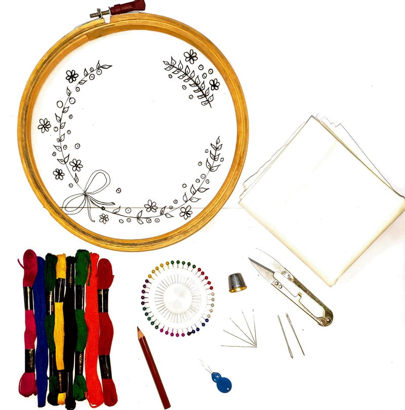 KHUSHA CREATIONS Embroidery Kit for Beginners/DIY Hand Embroidery Kit/Hobby Embroidery Kit - Image 2
