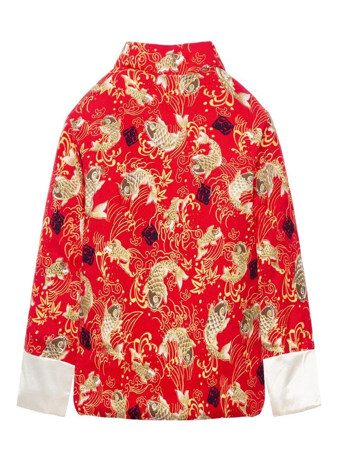 Mud Kingdom Baby Boys Tang Jacket Buttons Chinese New Year Traditional Retro Koi Red 18-24 Months - Image 5