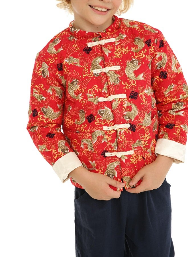 Mud Kingdom Baby Boys Tang Jacket Buttons Chinese New Year Traditional Retro Koi Red 18-24 Months - Image 4