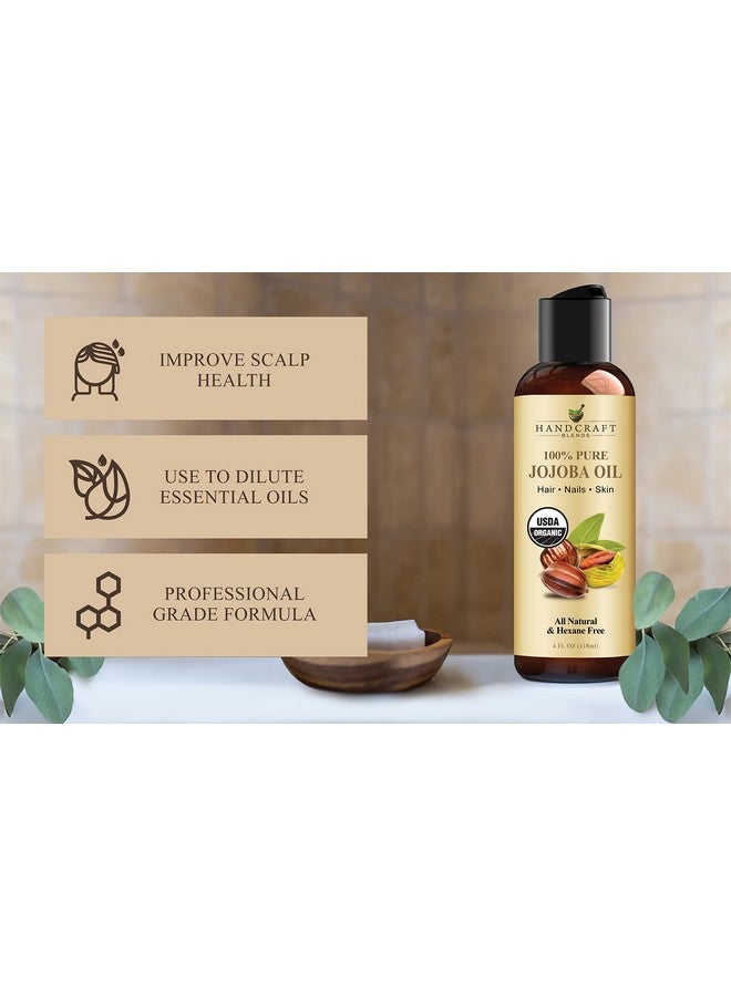 handcraft Blends Usda Organic Jojoba Oil 4 Fl. Oz100% Pure & Natural Jojoba Oil For Skin Face And Hairdeeply Moisturizing Antiaging Jojoba Oil For Men And Women - Image 4