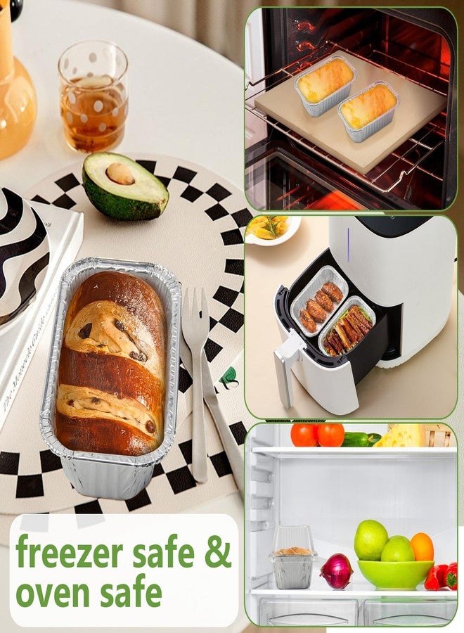 Ruckae 1lb Aluminum Mini Loaf Pans with Lids Silver Disposable Foil Mini Loaf Baking Pans Small Bread Tins for Party,Picnics,Gifts- 6" X 3.5" X 1.8" (125pcs+lids+stickers) - Image 4