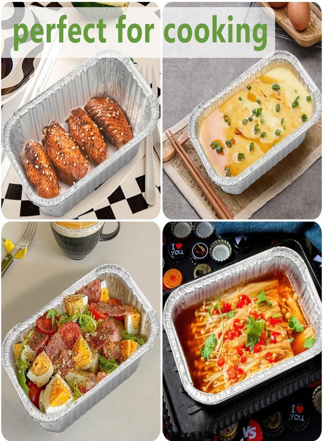 Ruckae 1lb Aluminum Mini Loaf Pans with Lids Silver Disposable Foil Mini Loaf Baking Pans Small Bread Tins for Party,Picnics,Gifts- 6" X 3.5" X 1.8" (125pcs+lids+stickers) - Image 5