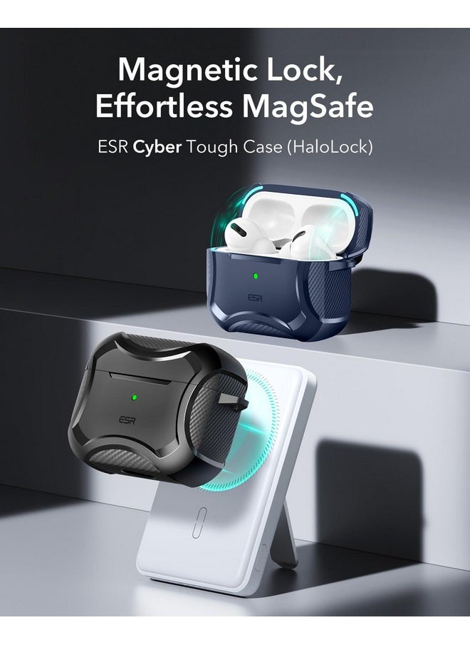 اي اس ار حافظة ESR لسماعات AirPods Pro 2، متوافقة مع MagSafe، شحن لاسلكي HaLolock، حماية قوية من السقوط، TPU، غطاء مغناطيسي متين لسماعات AirPods Pro الجيل الأول/الثاني (2023/2022/2019)، أسود  - Image 3