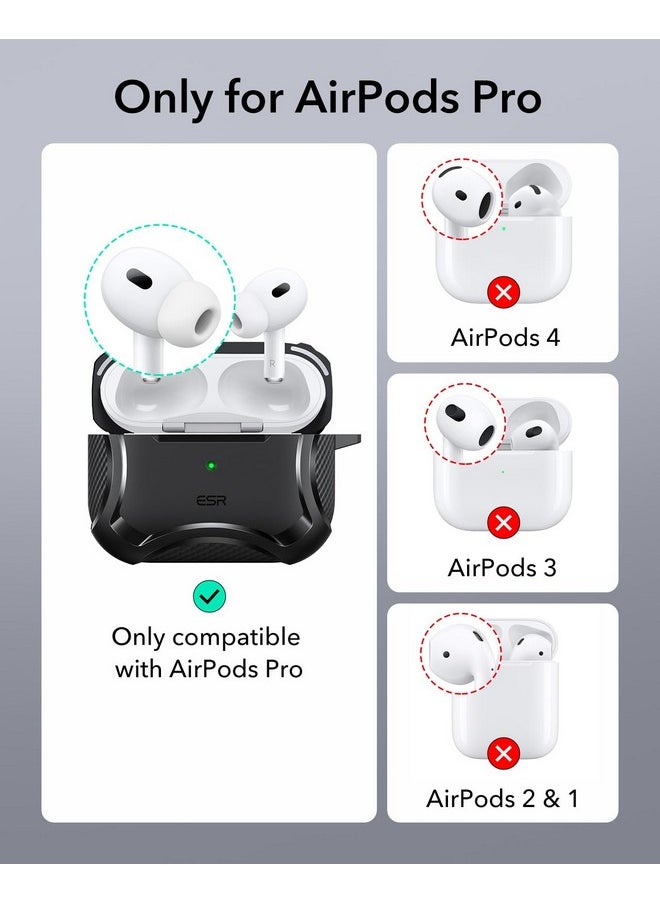 اي اس ار حافظة ESR لسماعات AirPods Pro 2، متوافقة مع MagSafe، شحن لاسلكي HaLolock، حماية قوية من السقوط، TPU، غطاء مغناطيسي متين لسماعات AirPods Pro الجيل الأول/الثاني (2023/2022/2019)، أسود  - Image 2