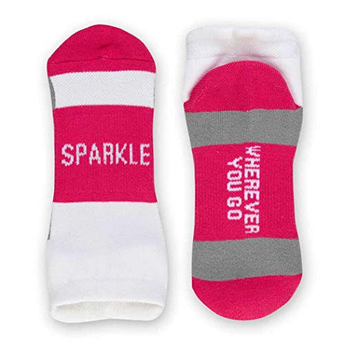 Gone For a Run Inspirational Athletic Running Socks | Women's Woven Low Cut | Sparkle | Fuchsia,OneSize - Image 1