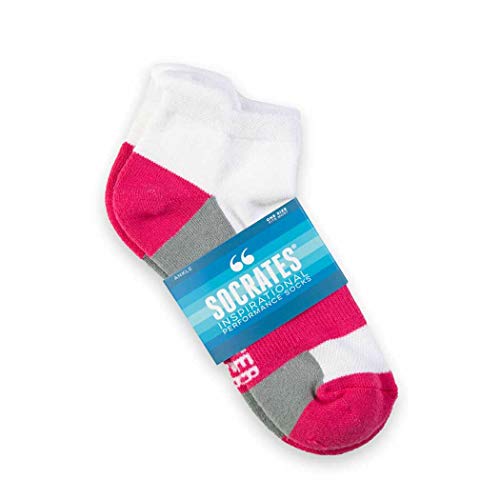Gone For a Run Inspirational Athletic Running Socks | Women's Woven Low Cut | Sparkle | Fuchsia,OneSize - Image 4