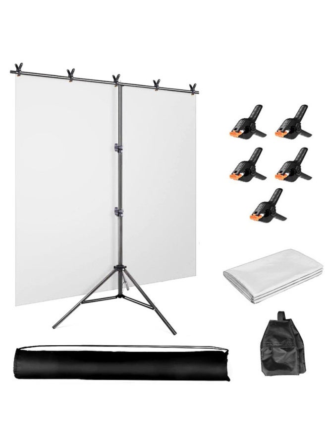 نيوترل إطار خلفية على شكل حرف T للتصوير 2*1.5 متر (150*200 سم) - مجموعة ستارة خلفية خضراء حية لمعدات البث المباشر - Image 1