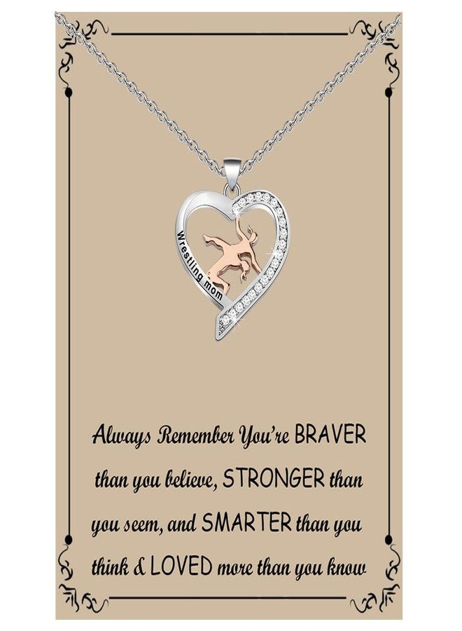 BNQL Wrestling Mom Necklace - Team Mom Gifts for Wrestling Lovers - Image 1