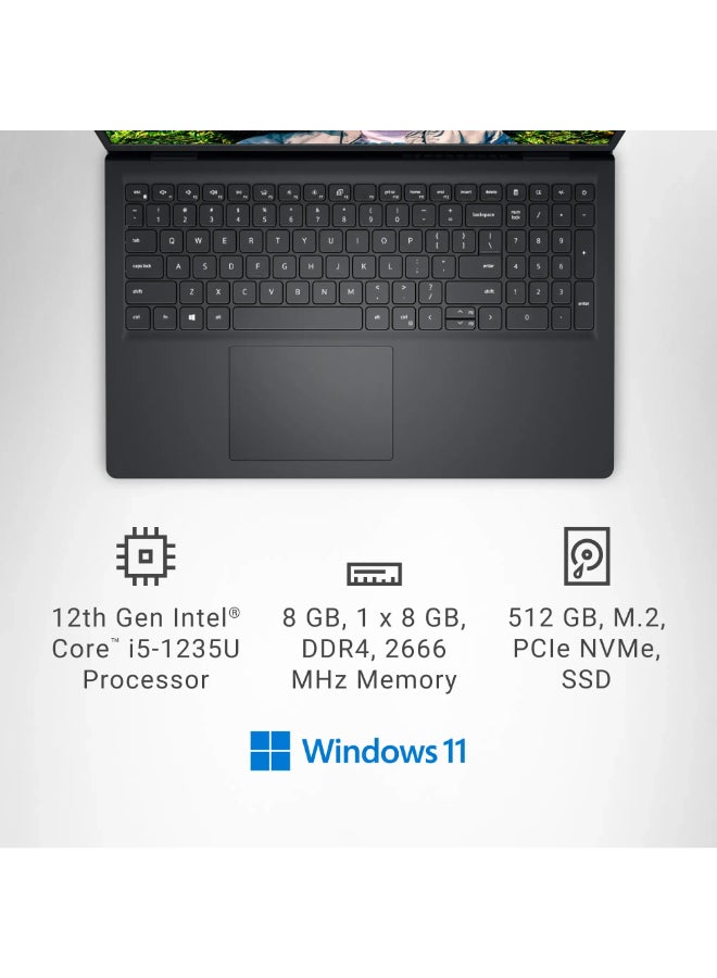DELL (Upgraded Version) Inspiron 15 Laptop With 15.6-Inch Touchscreen Display, Core i5 1235U Processor/8GB RAM/512GB SSD/Intel UHD Graphics/Windows 11 Home  Carbon   Carbon English Carbon Black - Image 5