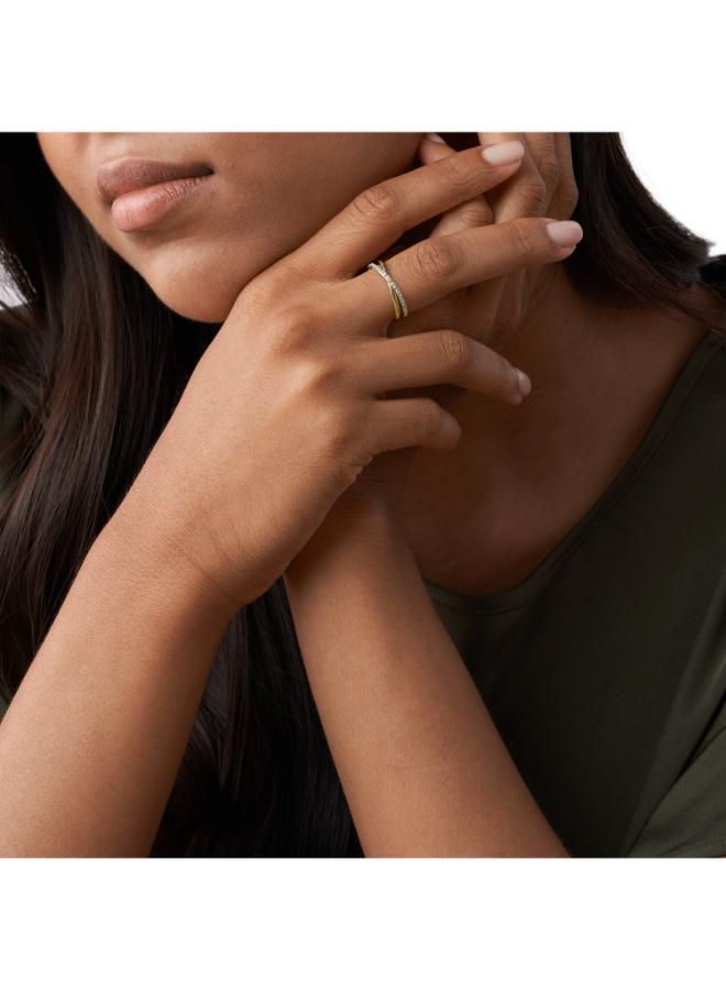 فوسيل خاتم أنيق من المعدن الأساسي - Image 3