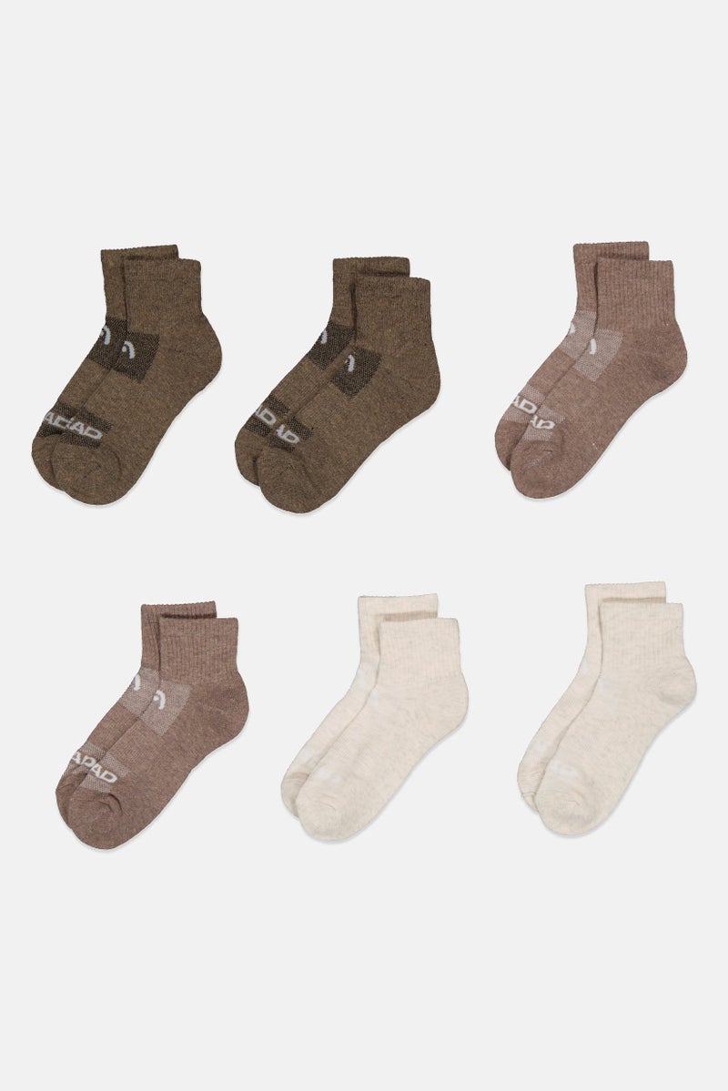 HEAD جوارب ربع للنساء 6 أزواج بشعار العلامة التجارية، متعددة الألوان - Image 2