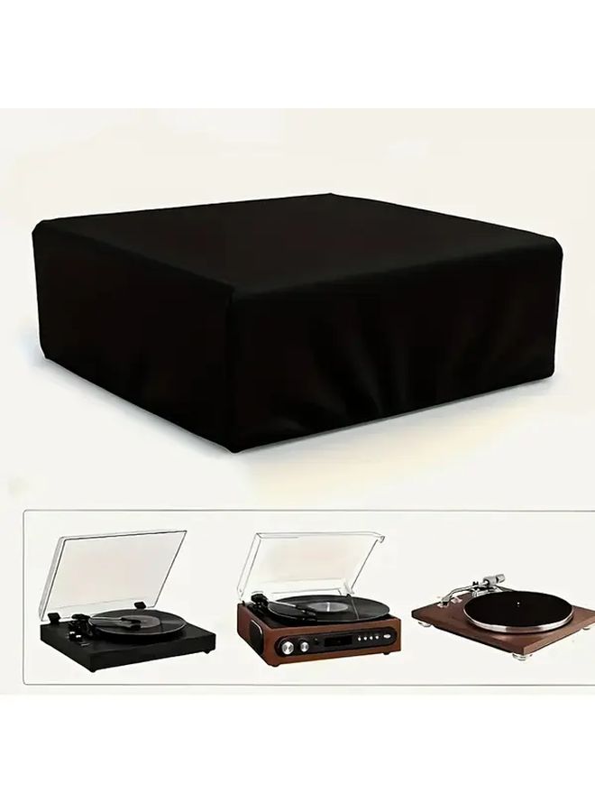 Black Turntable Cover Dustproof Lid With Adjustable Strap For Vinyl Record Player - Image 5