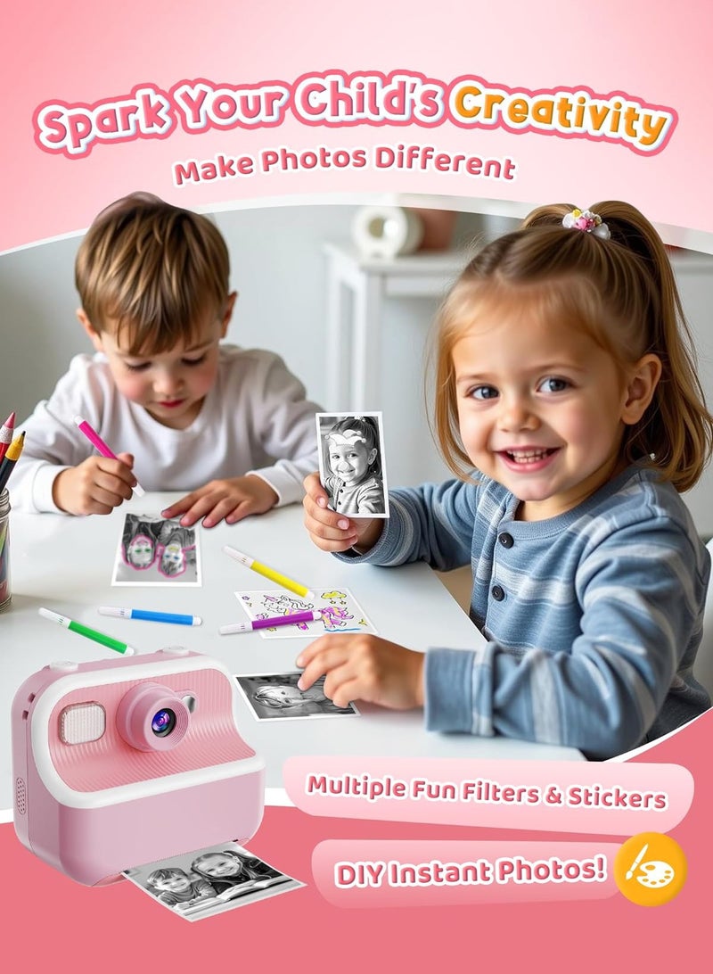 لينند كاميرا فورية ، الأمامي والخلفي المزدوج الكاميرا الموقت الذاتي للأطفال ، مع 1080p الفيديو ، 3-12 سنة الطفل هدية عيد ميلاد ، طفل رضيع السفر المحمولة طباعة كاميرا رقمية لعبة ، ومناسبة ل 4 5 6 7 8 9 سنوات من العمر الفتيان والفتيات - Image 5