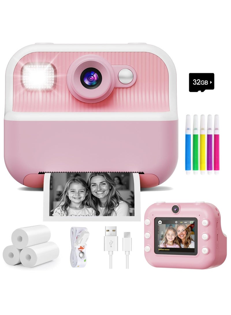 لينند كاميرا فورية ، الأمامي والخلفي المزدوج الكاميرا الموقت الذاتي للأطفال ، مع 1080p الفيديو ، 3-12 سنة الطفل هدية عيد ميلاد ، طفل رضيع السفر المحمولة طباعة كاميرا رقمية لعبة ، ومناسبة ل 4 5 6 7 8 9 سنوات من العمر الفتيان والفتيات - Image 1