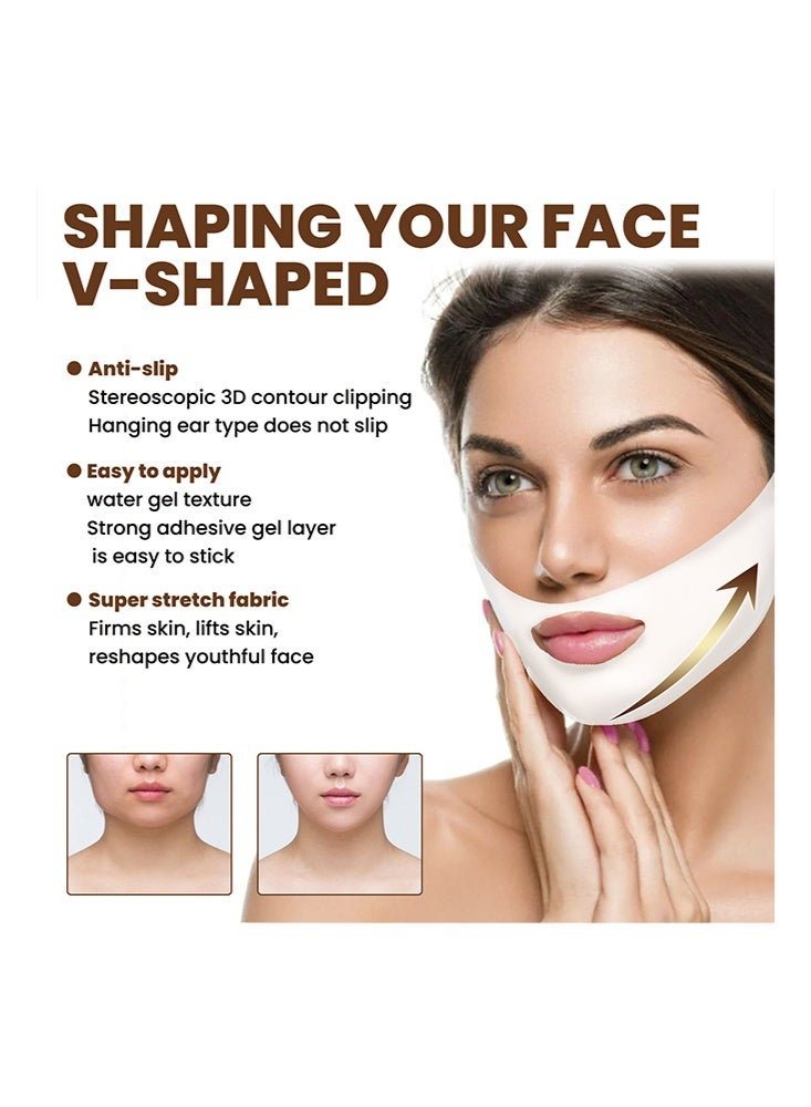 EELHOE V-Line Lifting Mask, Deep Collagen Face Mask for Women – Jawline Shaper Mask with Retinol & Hyaluronic Acid – Neck Tightening & Firming - Double Chin Strap for Face Lift,Facial Firming Lifting Shaping Small V-Face Ear Lifting Facial Mask 5Pack - Image 5