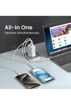 Brave 65W USB C Charger 3-Port GaN Laptop Charger Type C Fast Wall Charger Plug Compatible for MacBook Pro/Air, HP/Dell/Lenovo, iPad Pro/Air, iPhone 15 Pro Max, Galaxy S24 Ultra/S23 (Including 2 Cable)  - Image 5