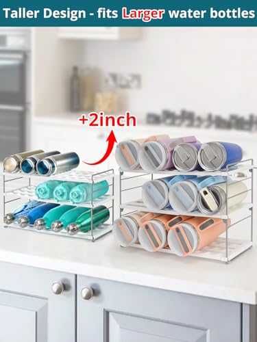 JUPELI Upgraded Large Expandable Water Bottle Organizer Designed for 40 oz Stanley, Owala & Yeti Tumblers, Adjustable Storage Rack for Travel Mug Cabinet, Pantry, and Kitchen Organizer, Fits 20/30 oz Bottles - Image 4