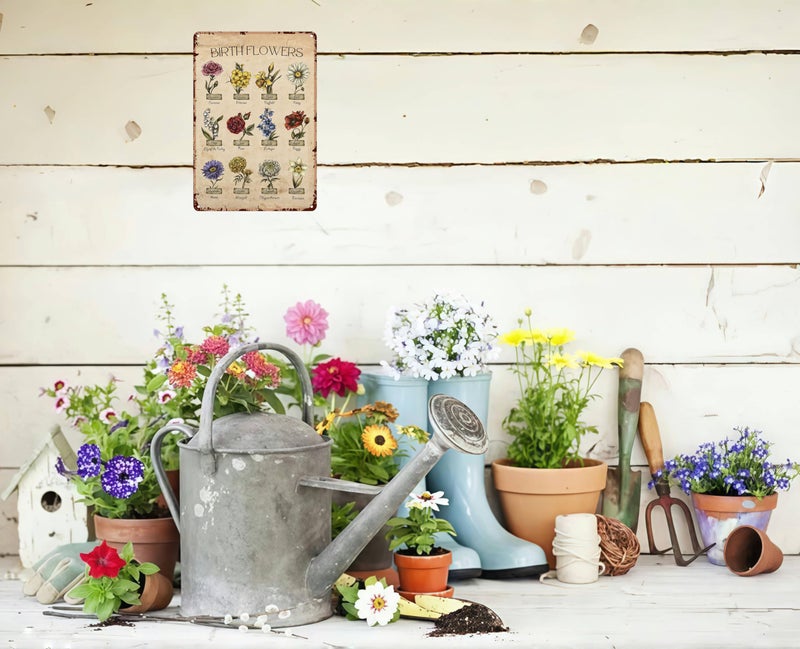 Bestylez Garden Gifts Vintage Gardening Signs Mom Grandma Birth Month Flower Tin Sign for Home Garden Greenhouse Living Room Bedroom Yard Cottage Outdoor Decor 8X12 Inch (3355) - Image 5