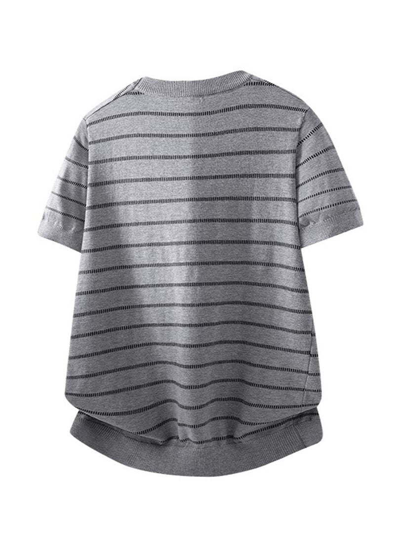 FILA men's and women's short-sleeved T-shirts with horizontal stripes - Image 5