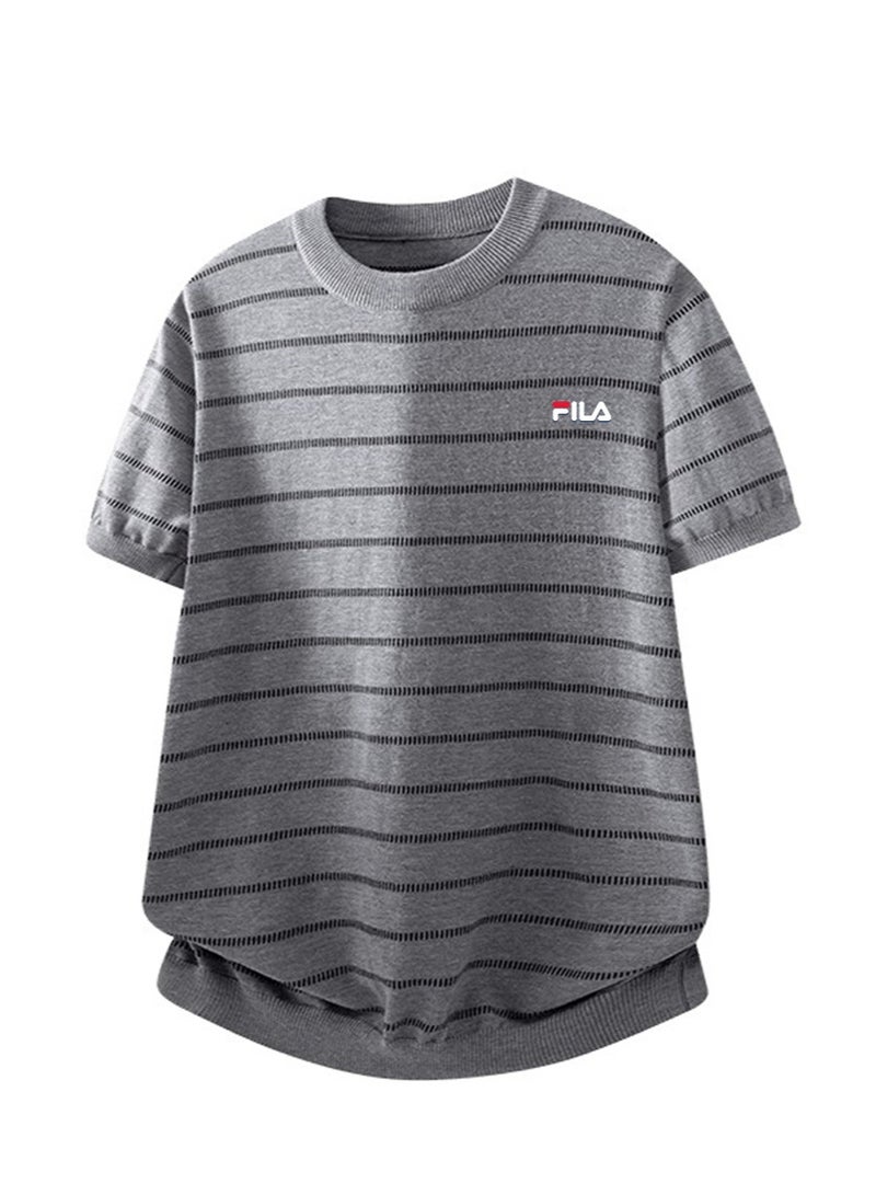 FILA men's and women's short-sleeved T-shirts with horizontal stripes - Image 3