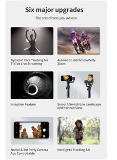 Generic Handheld Gimbal Stabilizer for iPhone 11 Pro/X /XS Android Smartphone Vlog Youtuber Live Video Record with Sport Inception Mode Face Object Tracking(Upgraded 3-Axis Capture 2S)  - Image 3