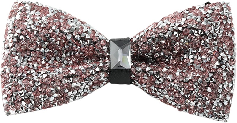 Man of Men Rhinestone Bow Ties for Men - Pre Tied Sequin Bowties Men with Adjustable Length, Jewel Bow Tie - Image 1
