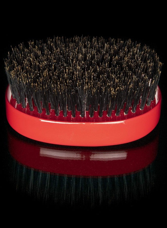TORINO PRO WAVE BRUSHES BY BRUSH KING Torino Pro Wave Brush - Medium Hard Oval Palm/Military Bristle Brush - 360 Waves - Red - Image 3