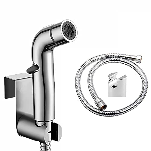 ZAP Handheld Bidet Toilet Sprayer with Hose Pipe and Wall Hook, Stainless Steel Bathroom Personal Hygiene Bidet Sprayer Set with Adjustable Pressure Control, Perfect for Family Use - Image 1